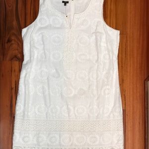 Talbots plus size white lace dress.